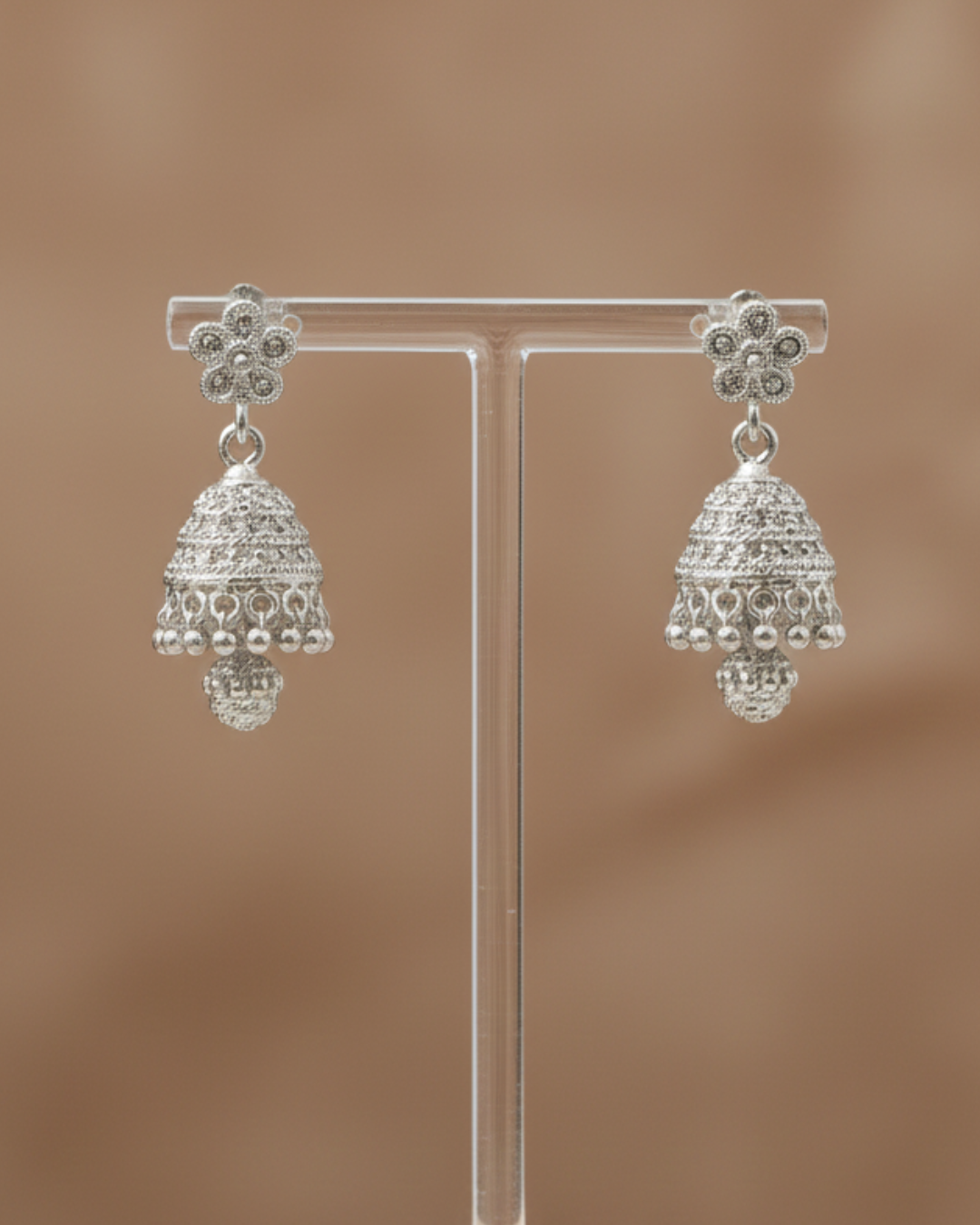 Tiny Antique Silver Bells Jhumkas – Lightweight Traditional Oxidized Earrings