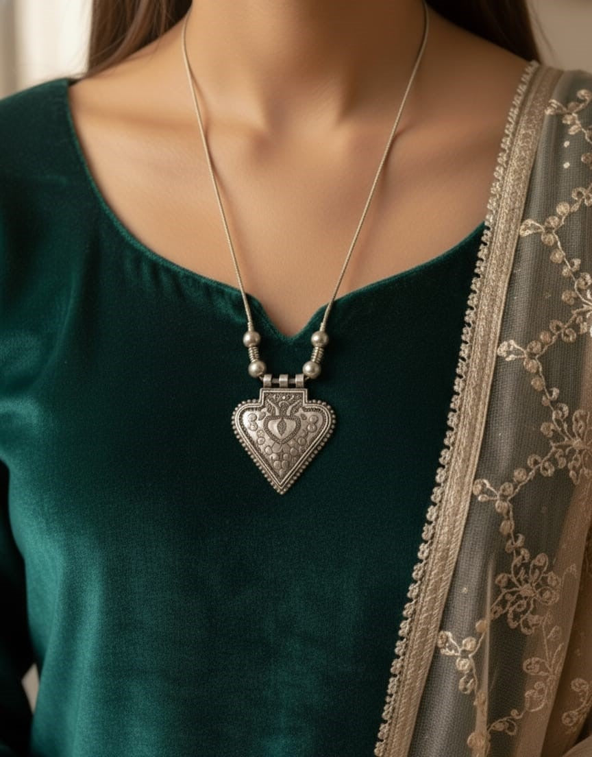 Silver Heart Necklace for Women – Elegant Minimal Love Pendant