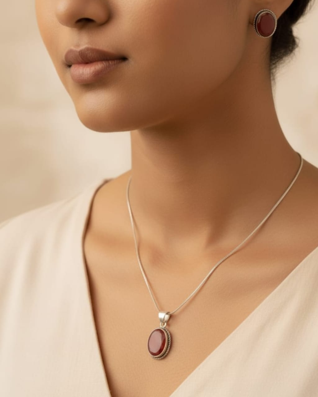 Elegant Stone Jewelry Set – Premium Stylish Necklace & Earrings for Women