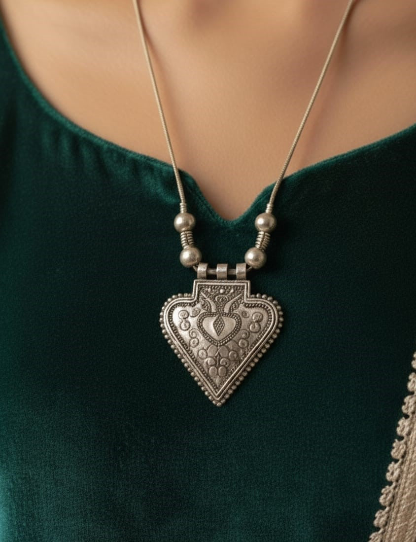 Silver Heart Necklace for Women – Elegant Minimal Love Pendant