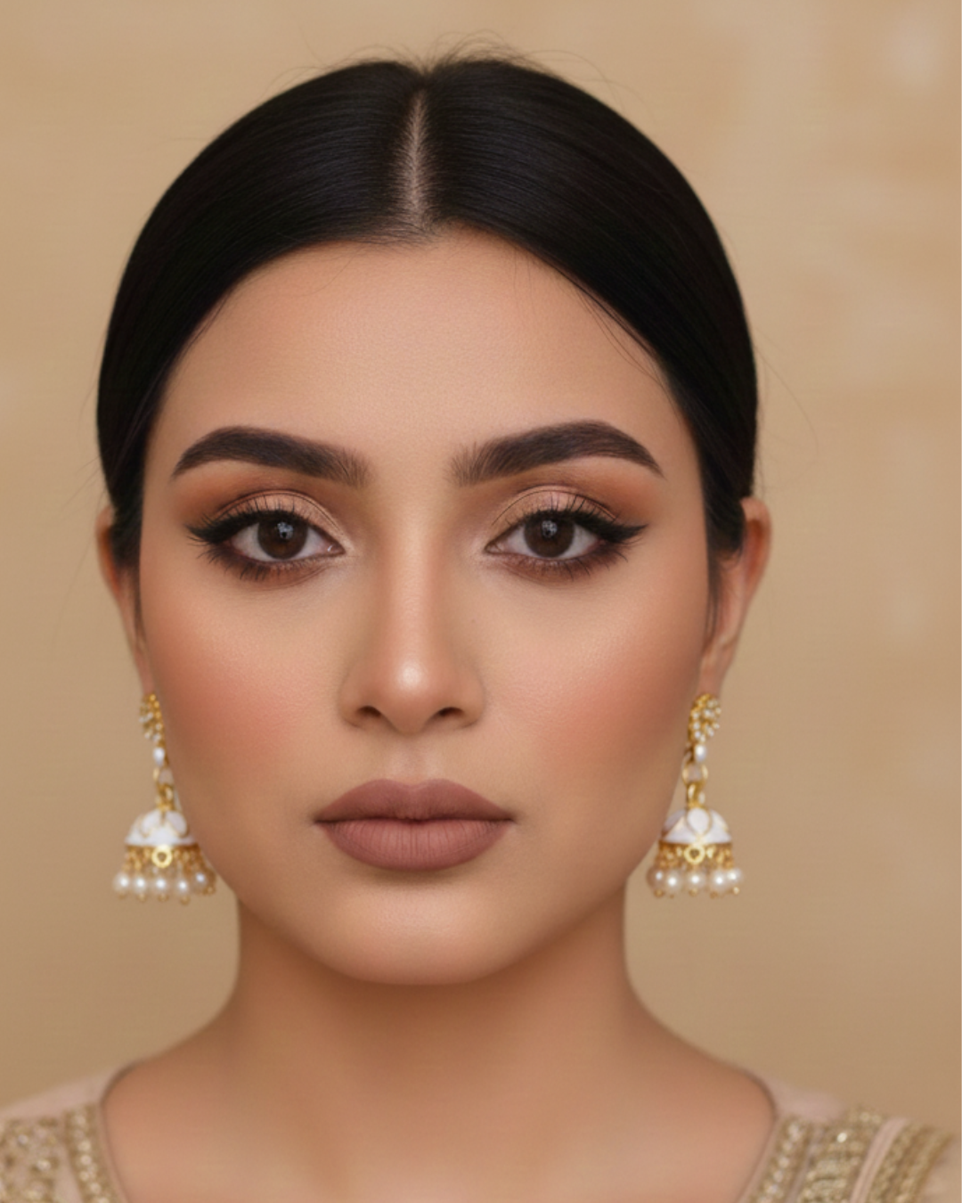 Tiny White Chandni Jhumkas – Lightweight Elegant Traditional Earrings for Women