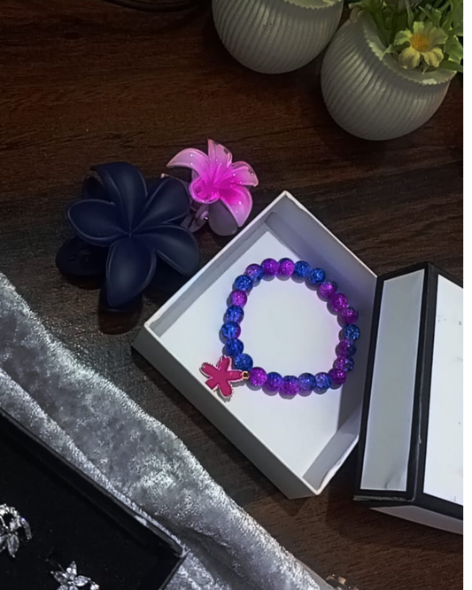 Blossom Glow Trio Set – Elastic Beaded Bracelet with Big & Small Flower Catchers