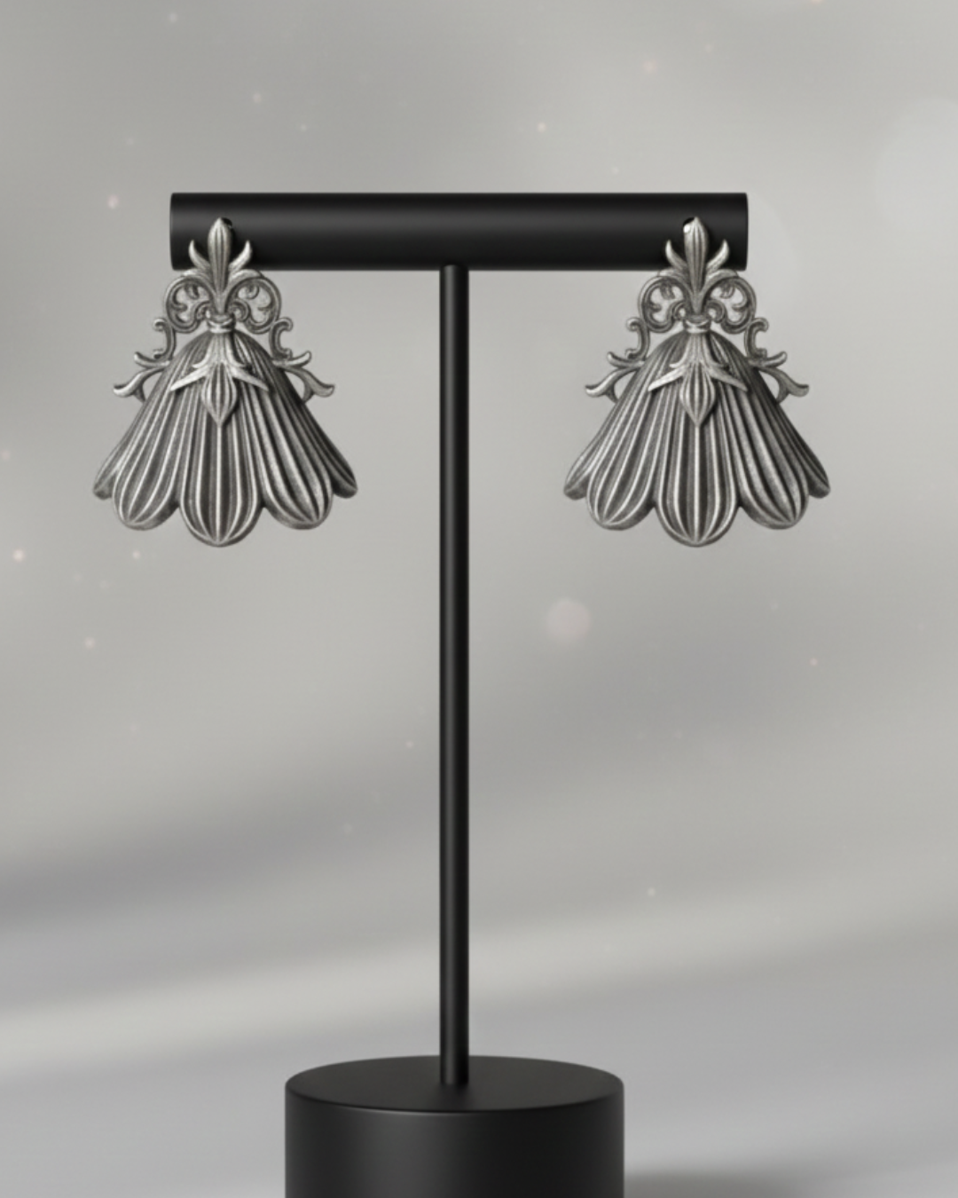 Silver-Colored Traditional Earrings for Women – Elegant Ethnic Jewelry